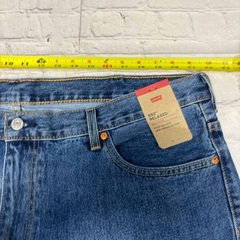 NWT Levi's 550 Relaxed Jeans Men Size 46x32 Blue Denim C106 -6